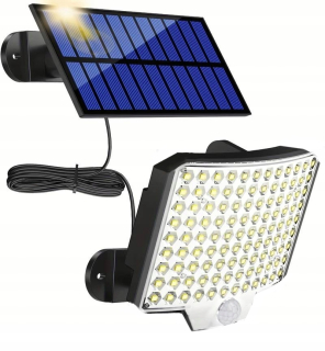 Lampa solar czujnik ruchu zmierzchu kinkiet halogen zewnętrzny pilot 106led